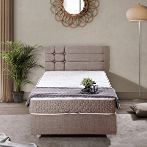 Viyana Tek Kişilik Baza Başlık Comfort Yatak Seti Kahve 90x190 cm