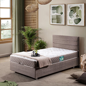 Sofia Tek Kişilik Baza Başlık İkili Set Kahve 100x200 cm