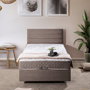 Sofia Tek Kişilik Baza Başlık İkili Set Kahve 100x200 cm