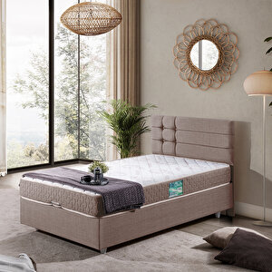 Viyana Tek Kişilik Baza Başlık Comfort Yatak Seti Kahve 90x200 cm