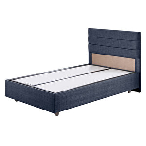 Sofia Tek Kişilik Baza Başlık İkili Set Lacivert 90x190 cm