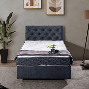 Eylül Tek Kişilik Baza Başlık Comfort Yatak Seti Lacivert 100x200 cm
