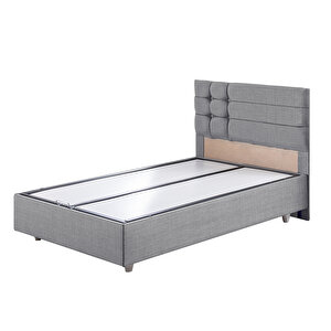 Viyana Tek Kişilik Baza Başlık Comfort Yatak Seti Açık Gri 90x190 cm