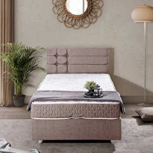 Viyana Tek Kişilik Baza Başlık İkili Set Kahve 90x190 cm