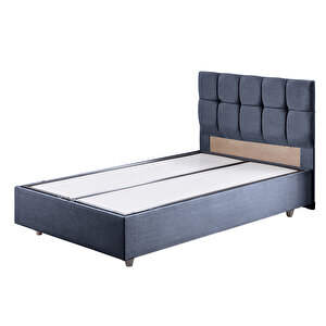 Berlin Tek Kişilik Baza Başlık İkili Set Lacivert 90x200 cm