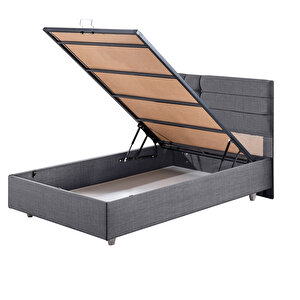 Viyana Tek Kişilik Baza Başlık Comfort Yatak Seti Gri 90x190 cm
