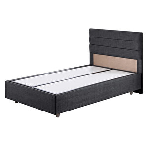 Sofia Tek Kişilik Baza Başlık Comfort Yatak Seti Antrasit 90x190 cm