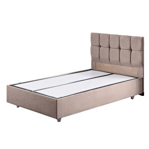 Berlin Tek Kişilik Baza Başlık Comfort Yatak Seti Kahve 120x200 cm