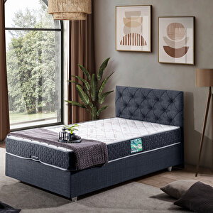 Eylül Tek Kişilik Baza Başlık Comfort Yatak Seti Lacivert