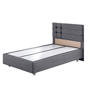 Viyana Tek Kişilik Baza Başlık Comfort Yatak Seti Gri