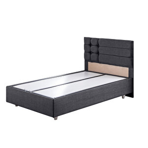 Viyana Tek Kişilik Baza Başlık Comfort Yatak Seti Antrasit 90x200 cm