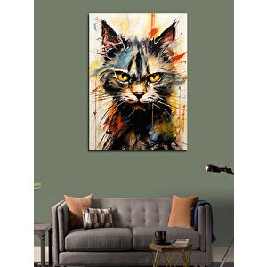 Kanvas Tablo Asık Suratlı Kedi 100x140 cm