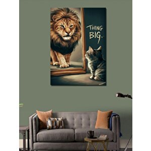 Kanvas Tablo Büyük Düşünen Kedi Yavrusu 50x70 cm