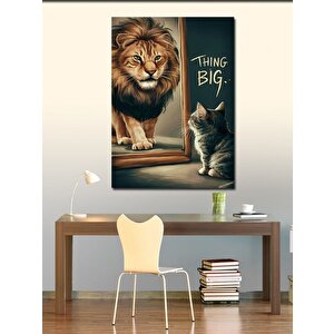 Kanvas Tablo Büyük Düşünen Kedi Yavrusu 50x70 cm