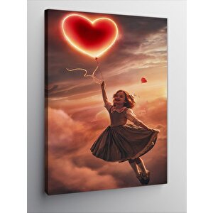 Kanvas Tablo Uçan Balonlu Kız
