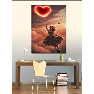 Kanvas Tablo Uçan Balonlu Kız