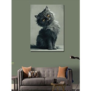Kanvas Tablo Somurtkan Boz Yavru Kedi 100x140 cm