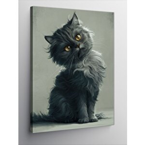 Kanvas Tablo Somurtkan Boz Yavru Kedi 70x100 cm