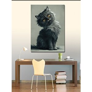 Kanvas Tablo Somurtkan Boz Yavru Kedi 70x100 cm