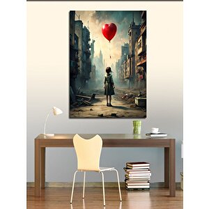 Kanvas Tablo Uçan Balon Ve Kız 100x140 cm
