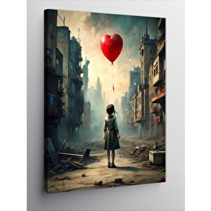 Kanvas Tablo Uçan Balon Ve Kız 50x70 cm