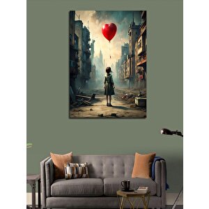 Kanvas Tablo Uçan Balon Ve Kız 50x70 cm