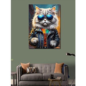 Kanvas Tablo Güneş Gözlüklü Kedi 50x70 cm