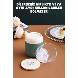 800ml Mini Boy Lunchbox Yeni Koleksiyon İki Katlı Paslanmaz Çelik Sefer Tası Yemek Kutusu Yeşil