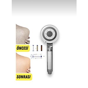 Beyaz Kireç Önleyici Filtre Özellikli Tasarruflu Duş Başlığı +10 Adet Yedek Filtreli