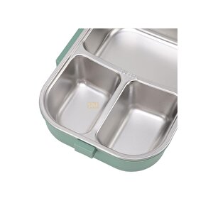 Bento 1100ml Lunchbox Yeni Koleksiyon Tek Katlı Çelik Sefer Tası Kaseli Yemek Kutusu Açık Pembe