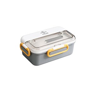 Bento 900ml Lunchbox Yeni Koleksiyon 1 Katlı 3 Bölmeli Çelik Sefer Tası Yemek Kutusu