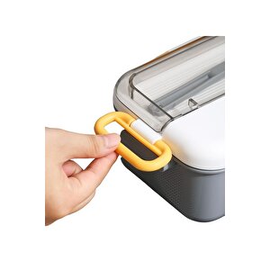 Bento 900ml Lunchbox Yeni Koleksiyon 1 Katlı 3 Bölmeli Çelik Sefer Tası Yemek Kutusu