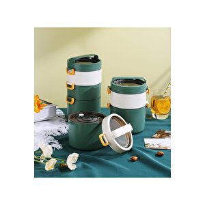 Bento 1800ml Lunchbox Yeni Koleksiyon 3 Katlı Paslanmaz Çelik Sefer Tası Yemek Kutusu Pembe