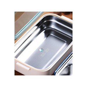 Vagonlife Bento 1600ml Lunchbox Yeni Koleksiyon 2 Katlı Çelik Sefer Tası Yemek Kutusu Mor
