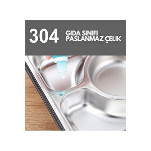Vagonlife Bento 1600ml Lunchbox Yeni Koleksiyon Tek Katlı 5 Bölmeli Çelik Sefer Tası Yemek Kutusu Açık Yeşil