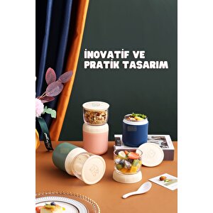 Vagonlife 800ml Mini Boy Lunchbox Yeni Koleksiyon İki Katlı Paslanmaz Çelik Sefer Tası Yemek Kutusu Lacivert