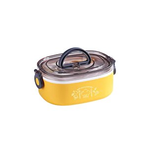 Bento 600ml Lunchbox Yeni Koleksiyon Tekli Çelik Sefer Tası Yemek Kutusu Sarı