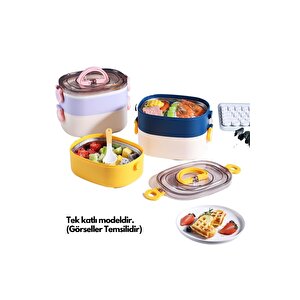 Vagonlife Bento 600ml Lunchbox Yeni Koleksiyon Tekli Çelik Sefer Tası Yemek Kutusu Sarı