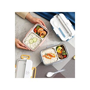 Vagonlife Bento 900ml Lunchbox Yeni Koleksiyon 1 Katlı 3 Bölmeli Çelik Sefer Tası Yemek Kutusu