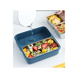950ml Yeni Koleksiyon Tek Katlı 3 Bölmeli Çelik Sefer Tası Yemek Kutusu Koyu Yeşil