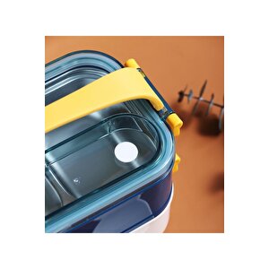Vagonlife Bento 1600ml Lunchbox Yeni Koleksiyon 2 Katlı Çelik Sefer Tası Yemek Kutusu Sarı