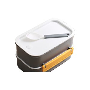 Bento 1600ml Lunchbox Yeni Koleksiyon 2 Katlı 4 Bölmeli Çelik Sefer Tası Yemek Kutusu Pembe