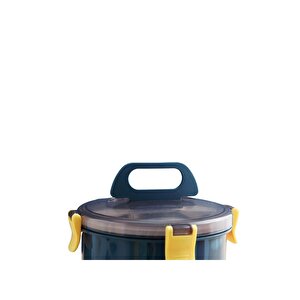 Bento 1600ml Yuvarlak Lunchbox Yeni Koleksiyon Çift Katlı Çelik Sefer Tası Yemek Kutusu Açık Kırmızı