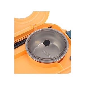 Vagonlife Bento 1100ml Lunchbox Yeni Koleksiyon Tek Katlı Çelik Sefer Tası Kaseli Yemek Kutusu Turkuaz