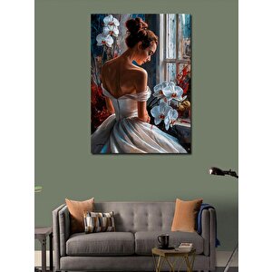 Kanvas Tablo Gelin Ve Beyaz Orkideler 50x70 cm