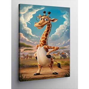 Kanvas Tablo Poz Veren Zeki Zürafa 70x100 cm