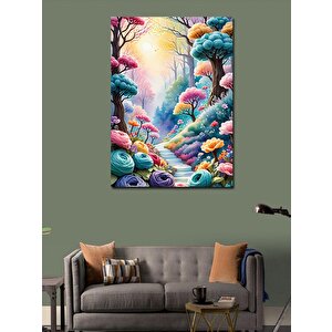 Kanvas Tablo Renkli Ağaçlar 100x140 cm