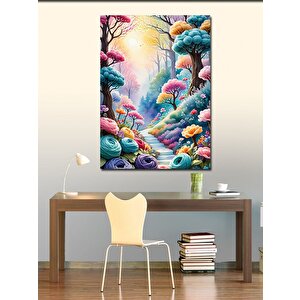Kanvas Tablo Renkli Ağaçlar 100x140 cm