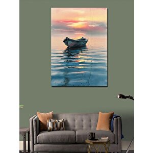 Kanvas Tablo Gün Doğumu Ve Sandal 70x100 cm