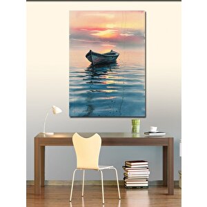 Kanvas Tablo Gün Doğumu Ve Sandal 70x100 cm